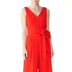 J. CREW Red Wrap Tie Jumpsuit Size 4